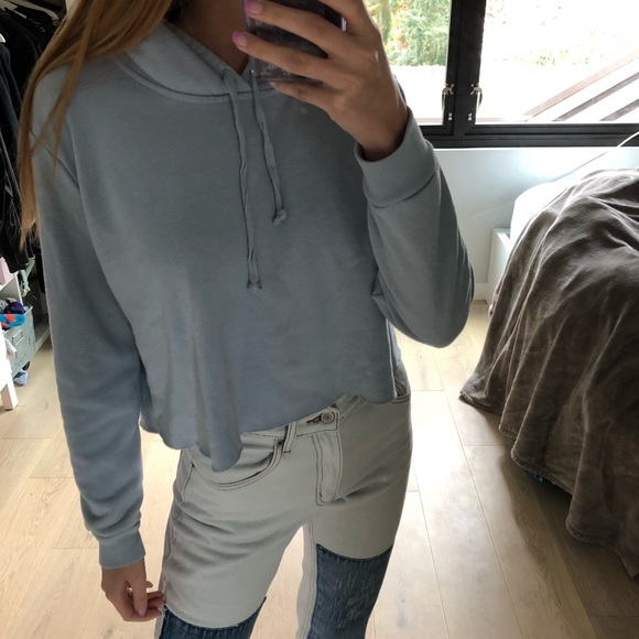 Brandy Melville Tops - Brandy Melville Lennon hoodie cropped blue hoodie